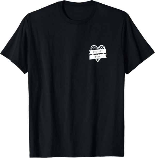 Cruelty Free Heart Pocket Vegan T Tee Shirt T-Shirt - Image 2